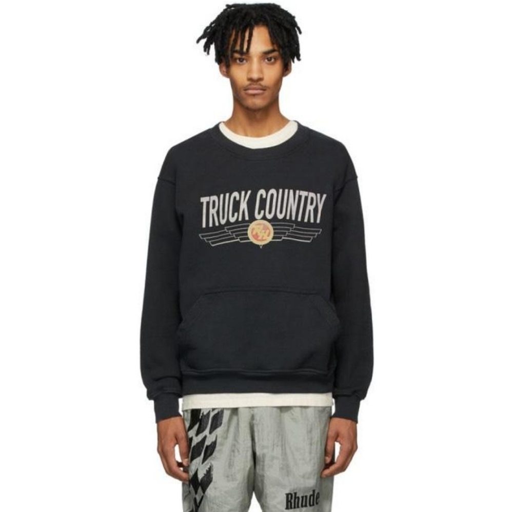 Rhude Black Truck Country Sweatshirt size S BNWT With Defect